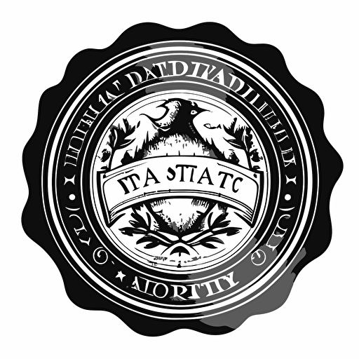a notary seal vector that is black and white
