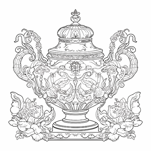 vector image for a coloring page of a cute elegant luxurious object