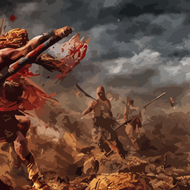 hyper realistic photograph spartan ravaged battlefield style photo realistic realistic photograph 3d render blender detailed bright vibrant dynamic spirited vivid lively energetic colorful joyful romantic expressive bright rich kaleidoscopic psychedelic saturated ecstatic brash exciting passionate hot