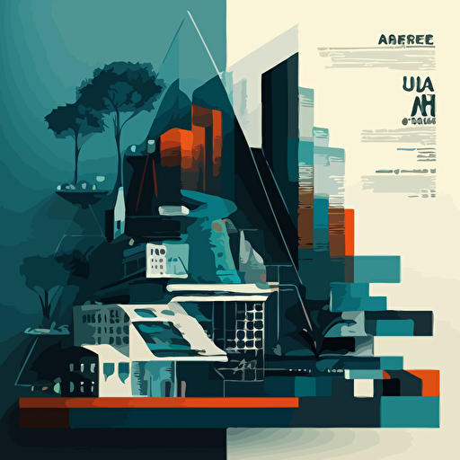 ai cognitive, vector, simply style, chart, architecture style, composite,