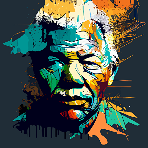 Modern art style graffiti Johanessburg Nelson Mandela vector image