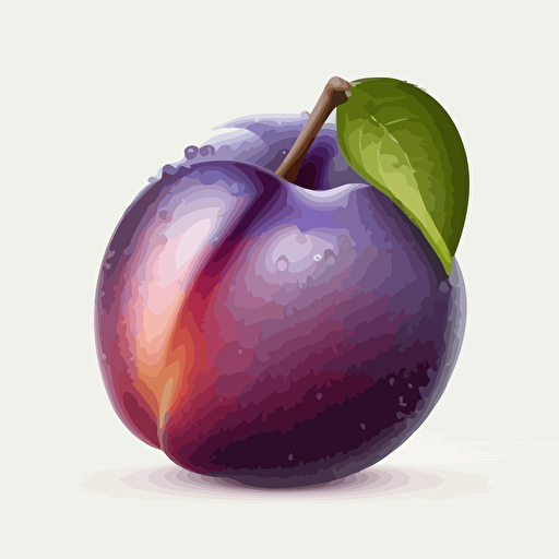 Plum icon. Bright and voluminous, vector. White background