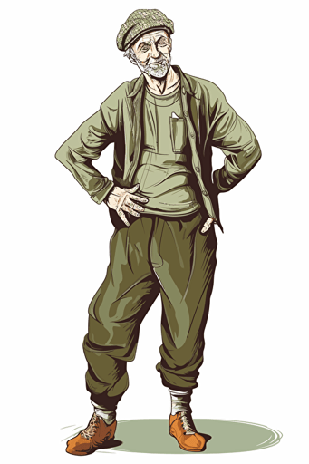 middle age fool, vector art, simple, whole body