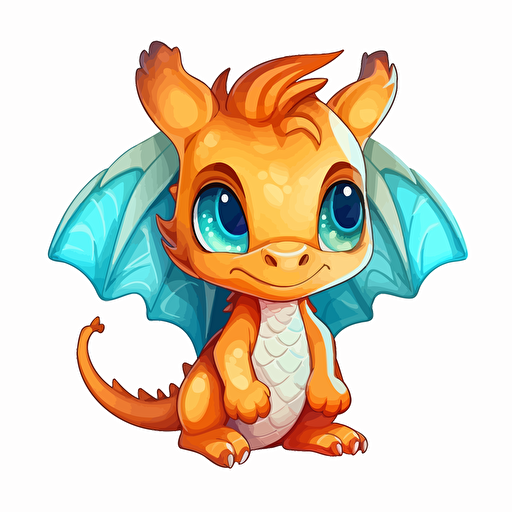 chibi dragon hq white background vector