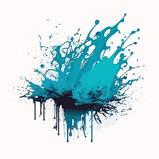 simple one color water splash vector, 2d