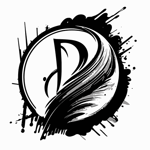 [modern, hand-drawn] iconic logo of [painting], black vector, white background