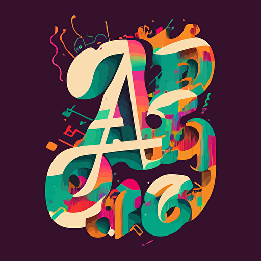 textual logo for lak3music, fragmented typeface, vector art