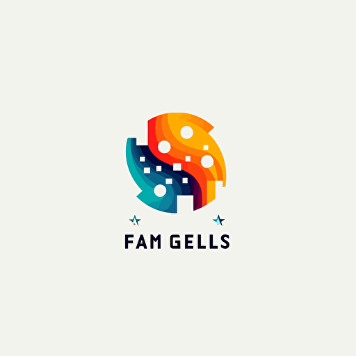 logo design about games and movies, simple logo, creative logo, vector logo, simple colors, abstract, minimalist
