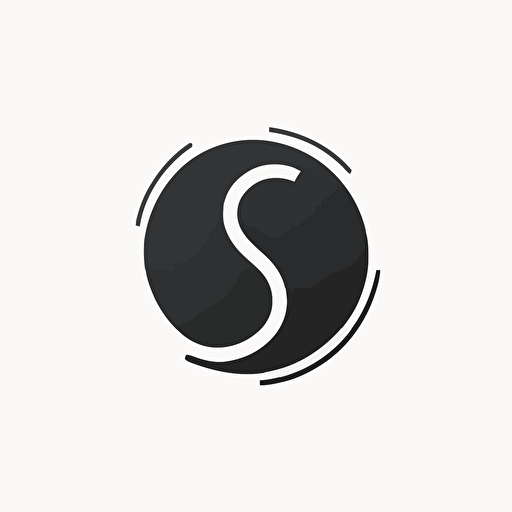 minimalistic vectorial logo monocromatic flat 2d, letter S and C, representing calmness and tranquility