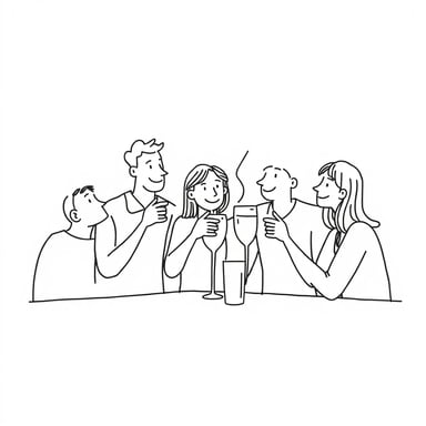 a group of people drinking 