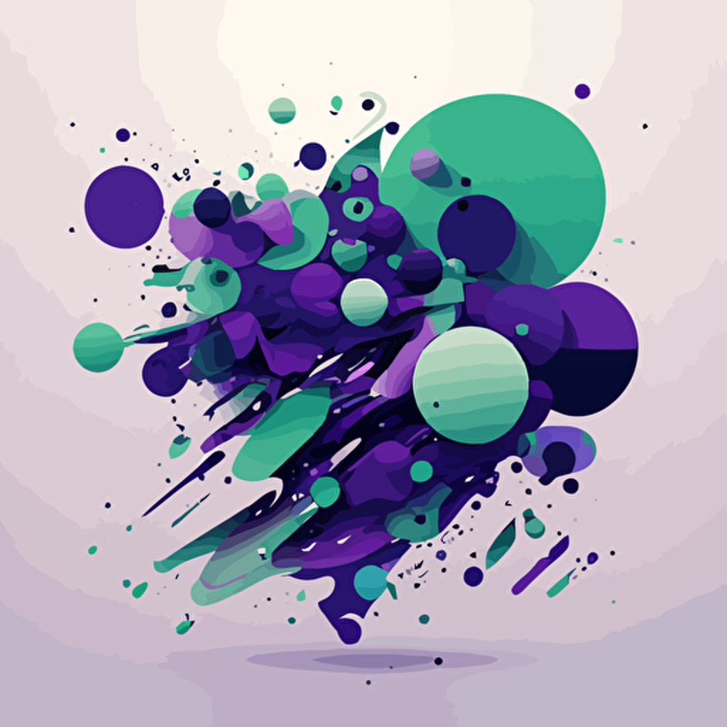 abstract vector illustration of scalable AI designmilk palette is mostly purple with small bits of blue and green