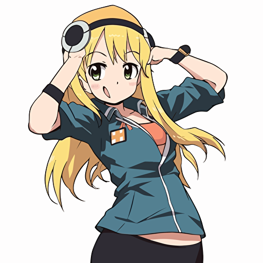 Mugi k-on wearing sbd gear flexing, jojo style