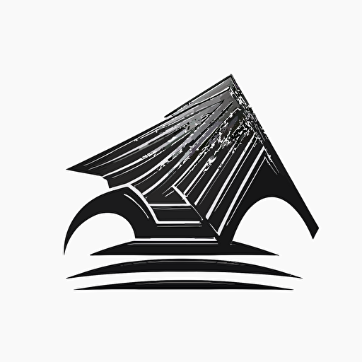 simple modern iconic logo of roofing construction black vector, on white background