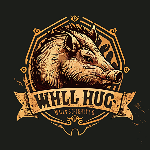 vector based logo for a wild hog