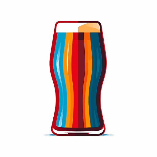 logo glass of beer, red and blue stripes, Rob Jannof,f modern, white background, vector,