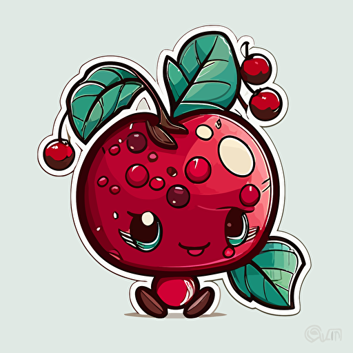 cranberry, Sticker, Adorable, Cool Colors, Disney, Contour, Vector, White Background, Detailed