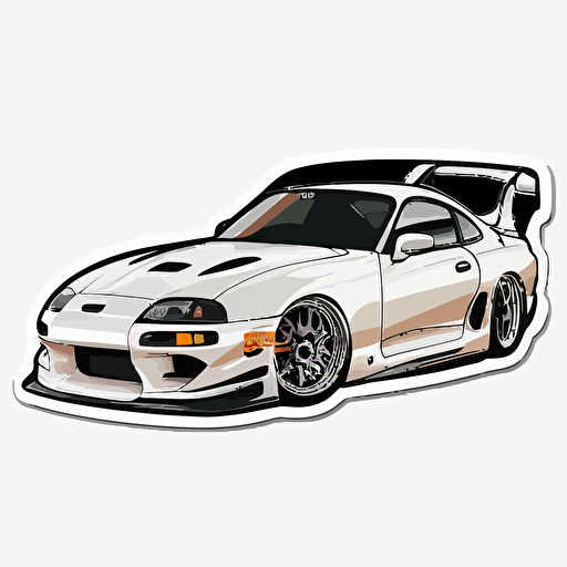 toyota mk4 supra, sticker, vector, white background