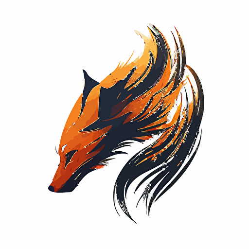 fox head, ears on fox turn into wings, vector, logo, side profile, simple, clean, minimalistic