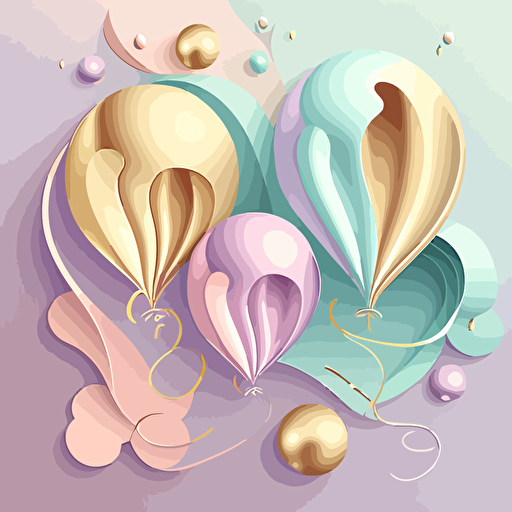 pastel foil balloons, vector