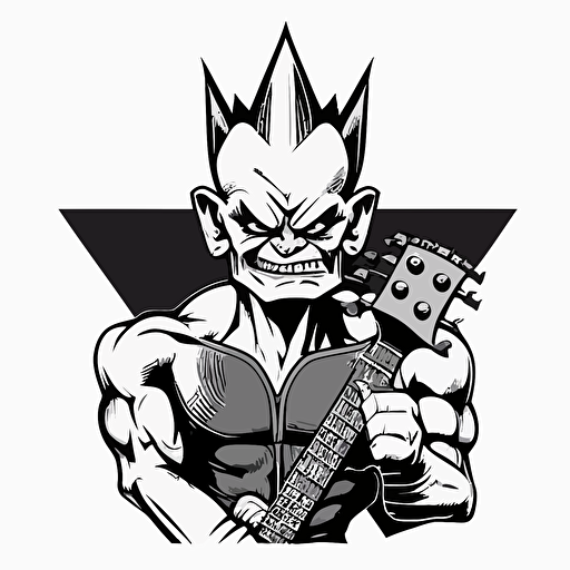 punk rock golem, vector logo, vector art, emblem, simple cartoon, 2d, no text, white background