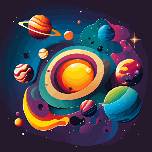 cartoon galaxy, vector design