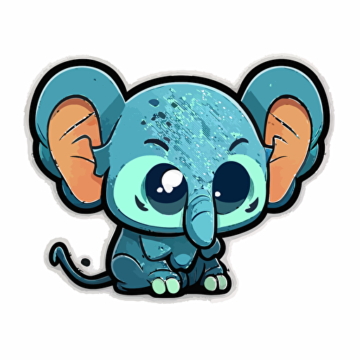 Very cute Didelphis pixar style, 2d flat design, vector, cut sticker