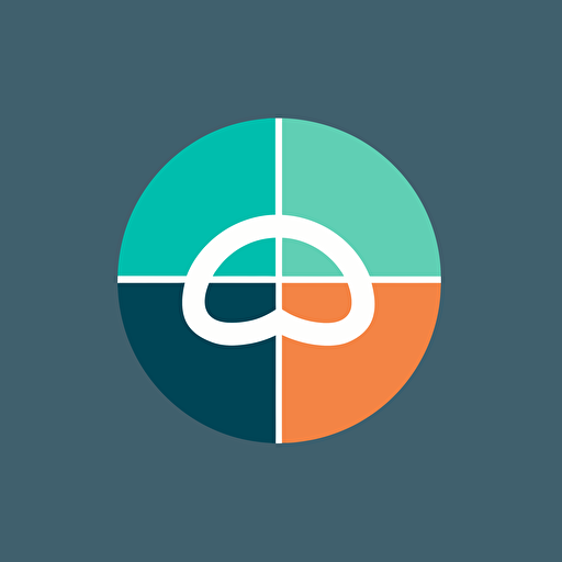 a flat vector logo for a sustainable energy brand, minimal, elemental, three colors, main color teal, by Paul Rand