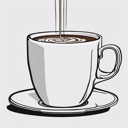 Espresso pouring into a white cup