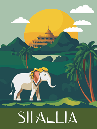 flat vector illustration, Sri Lanka, detailed