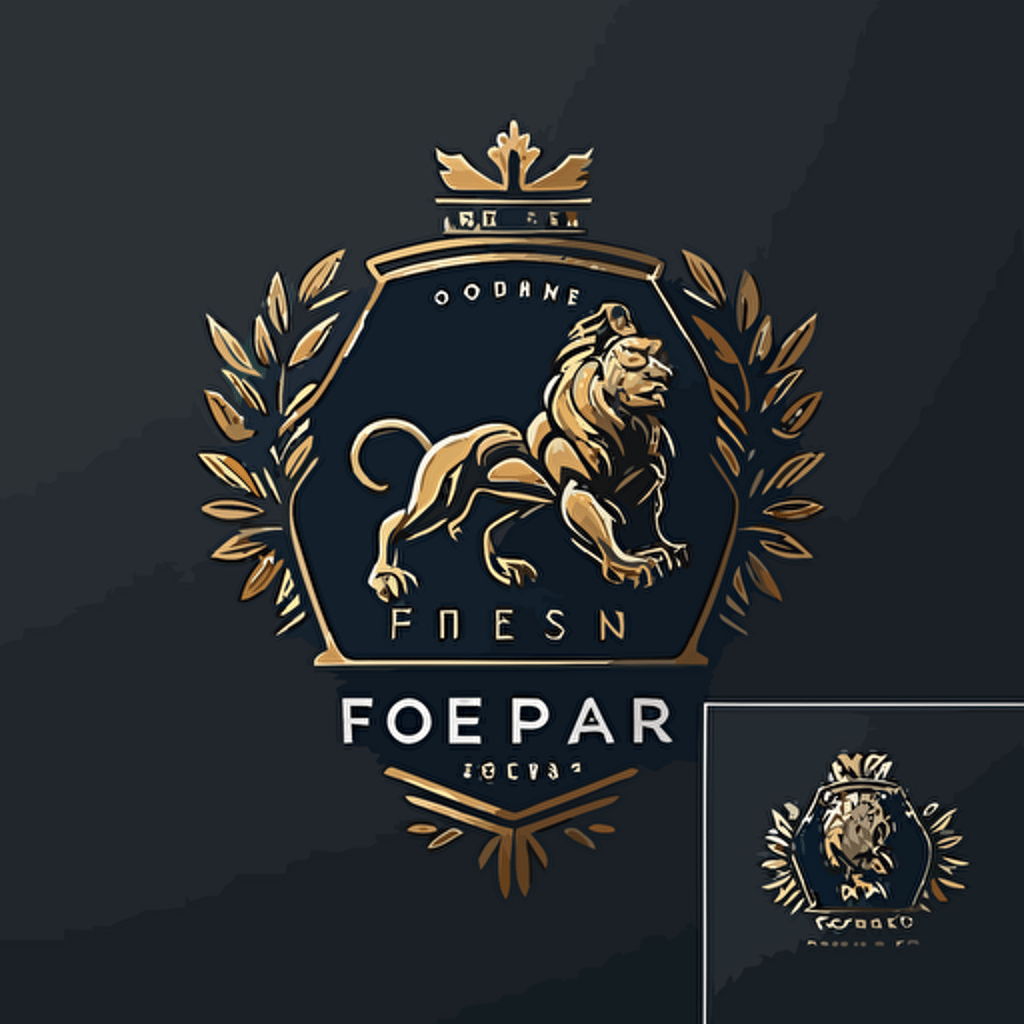 minimalistic vector logo design using a royal lion for a fitness brand