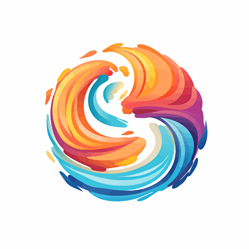 logo of an earth data visualisation, color ink swirl, vector, minimalistic, creative, white background
