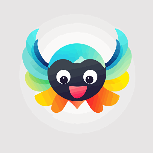 a logo design with a happy wings, vector, with this colors #002e5e, #b0b91b, #fdb814
