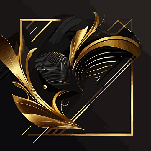 Vector abstract luxury black background with golden elements modern creative concept
