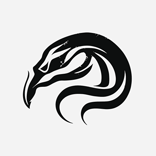 simple, modern iconic logo of snake black vector, on white background