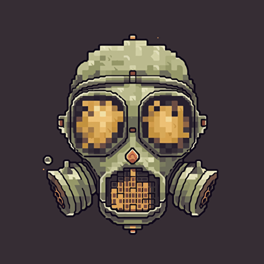 antigas mask, pixel art ::2 Transparent background, icon, Front, illtstration, vector