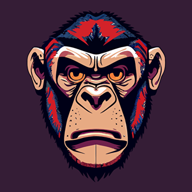 logo of Planet of the Apes Ceaser's Face in the style of Butcher Billy, vector, illustration,