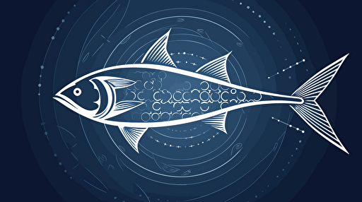 Vector design of a large fish impelled with an arrow