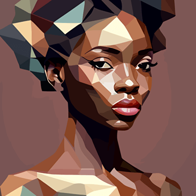 Low poly portrait of a woman