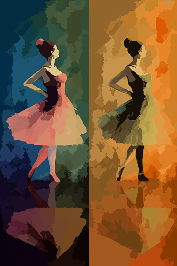 minimalism by Edgar Degas, limited color palette artwork, vector based, unique and extraordinary,