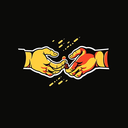 hands feast bumping vector simple