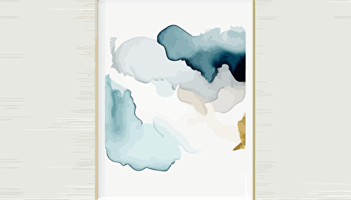 dusty blue and beige watercolour abstract art, Minimalist, vector
