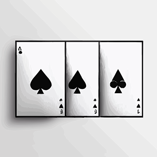 minimal line Logo of 3 Aces Cards , minimalistic, Vector, Simple, transparent, black and white, sketchy, cartoony, shadows, no details, futuristic