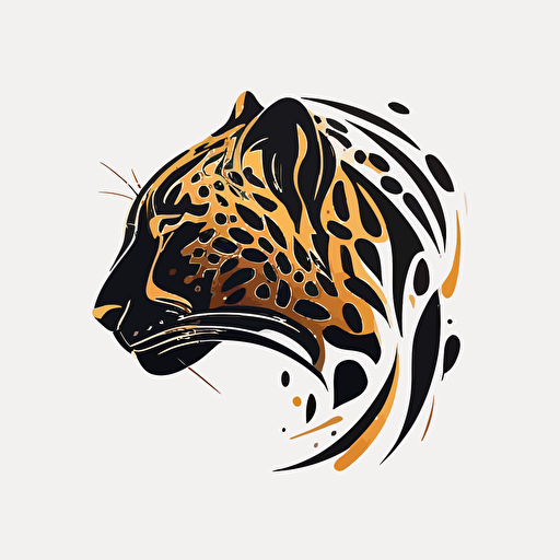 a minimalistic modern vector flat logo of a leopard head. icon. transfer. movement. Africa