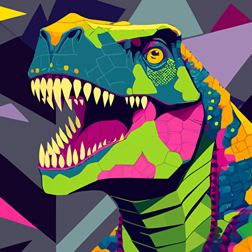 Tiled t-rex, flat, vector
