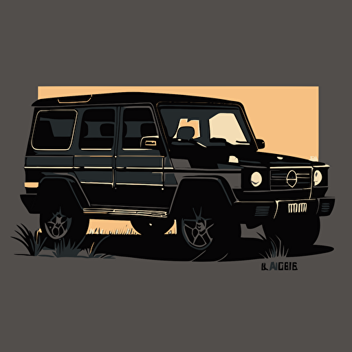 black g wagon mercedes, vector, logo, illustration, gta san andreas style, hd