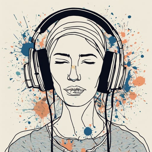 a person listening to music