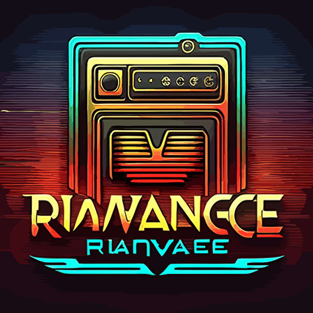 a vector logo for the brand RYNEGADE in a sythwave style