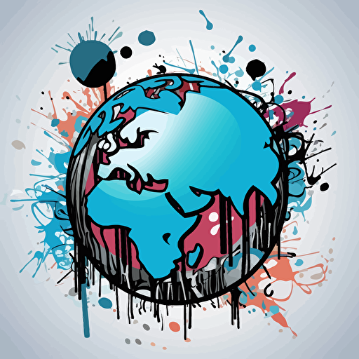 graffiti earth, vector illustration