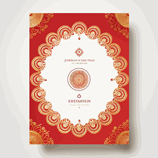 minimalist vector telugu wedding invitation template