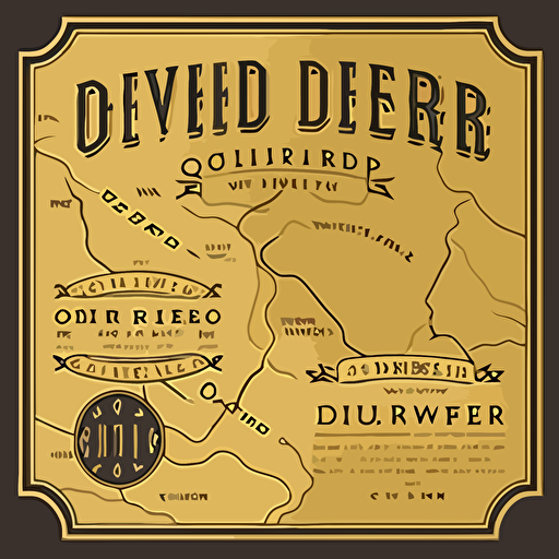 old gold rush map of dnever colorado, flat vector style, muted colors